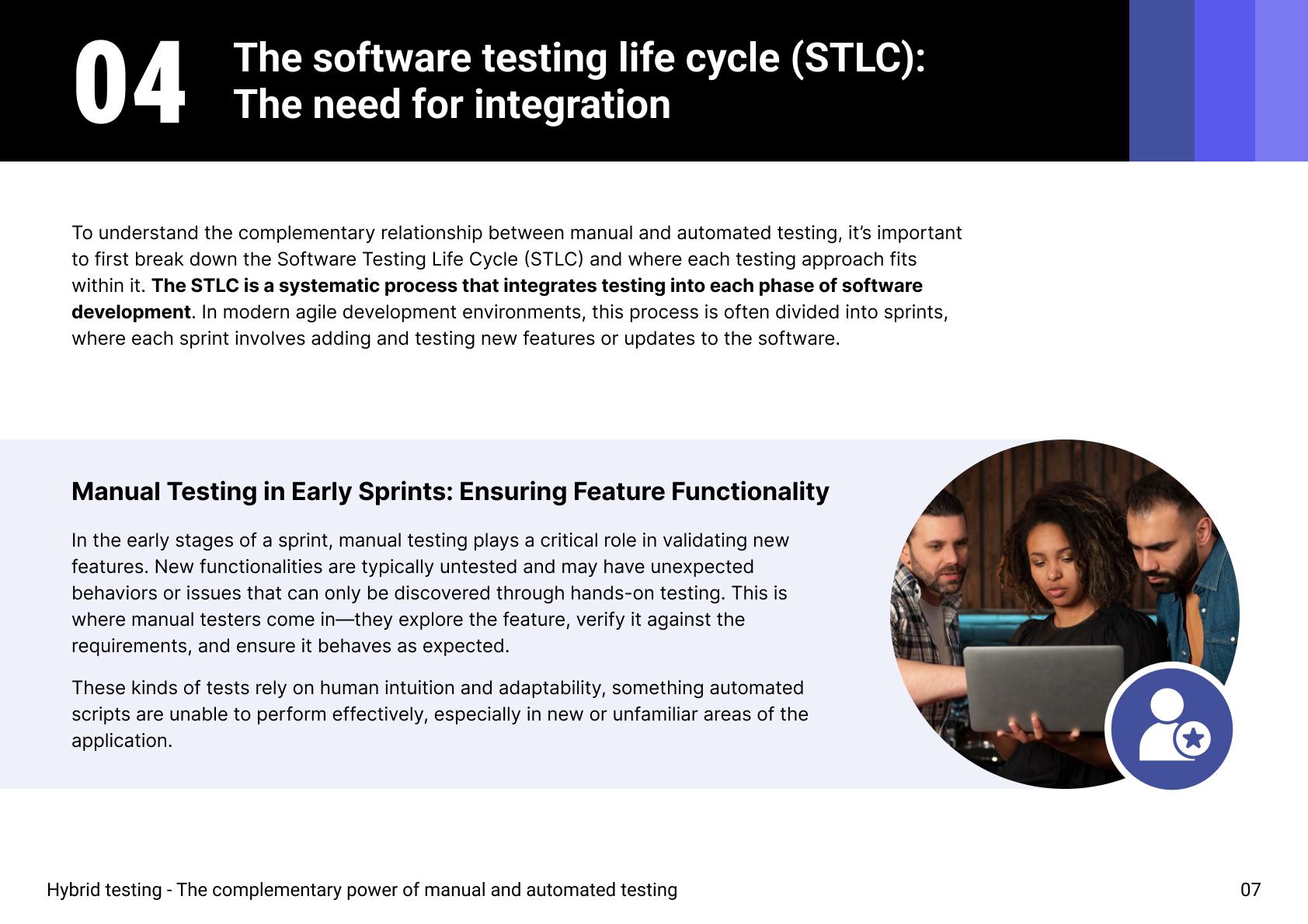 Hybrid testing: the need for integration of testing approaches in the STLC