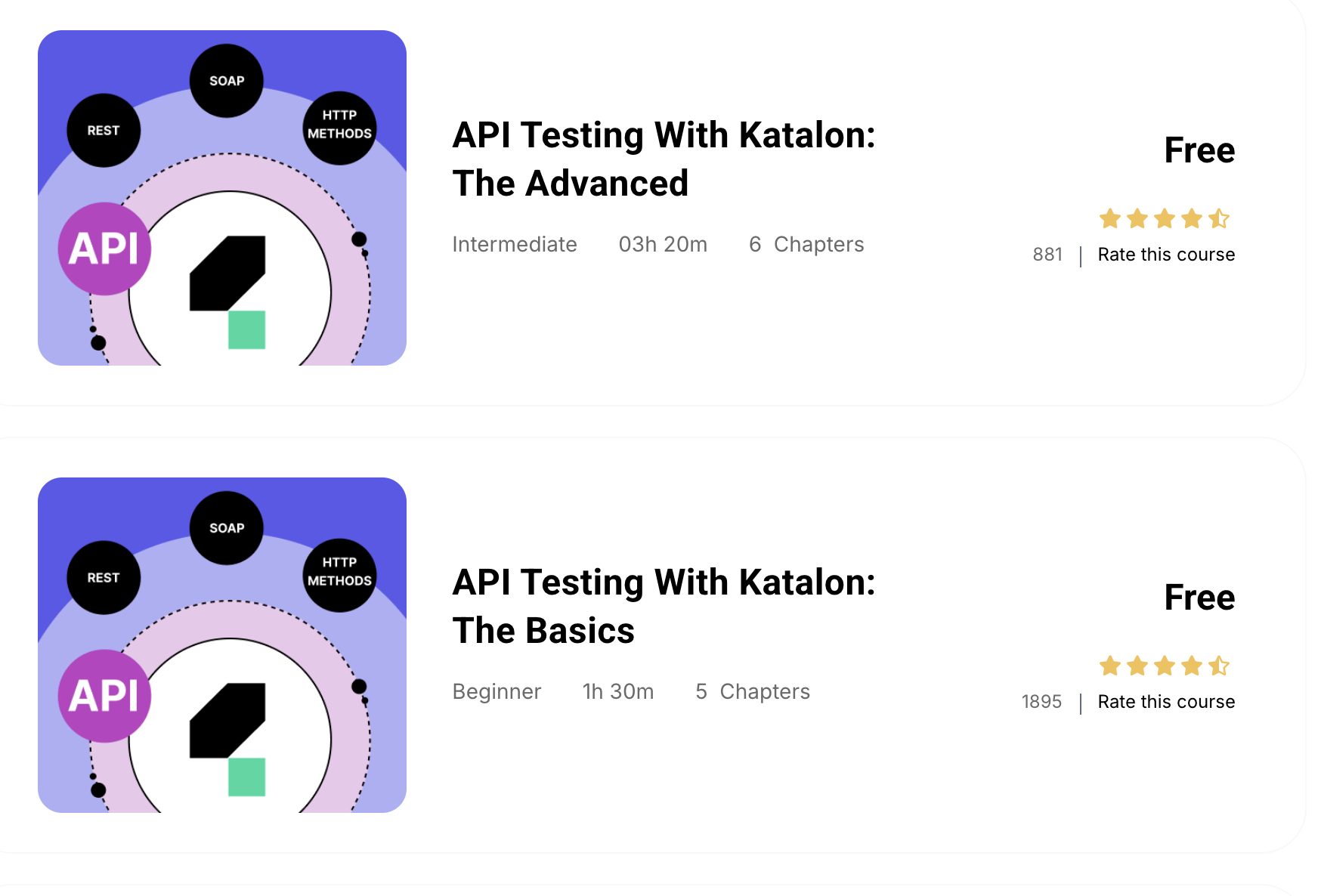 Katalon as a Postman Alternatives: It supports API testers with courses on API testing