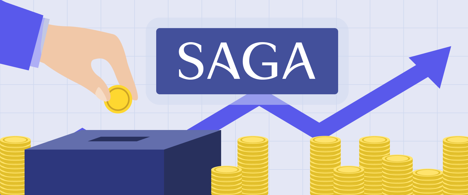 SAGA logo + ROI from automation icon