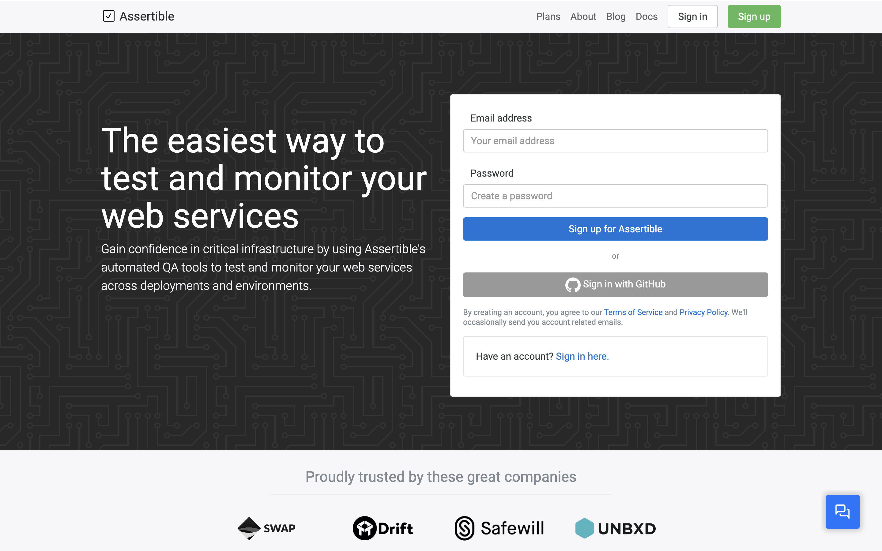 Assertible screenshot