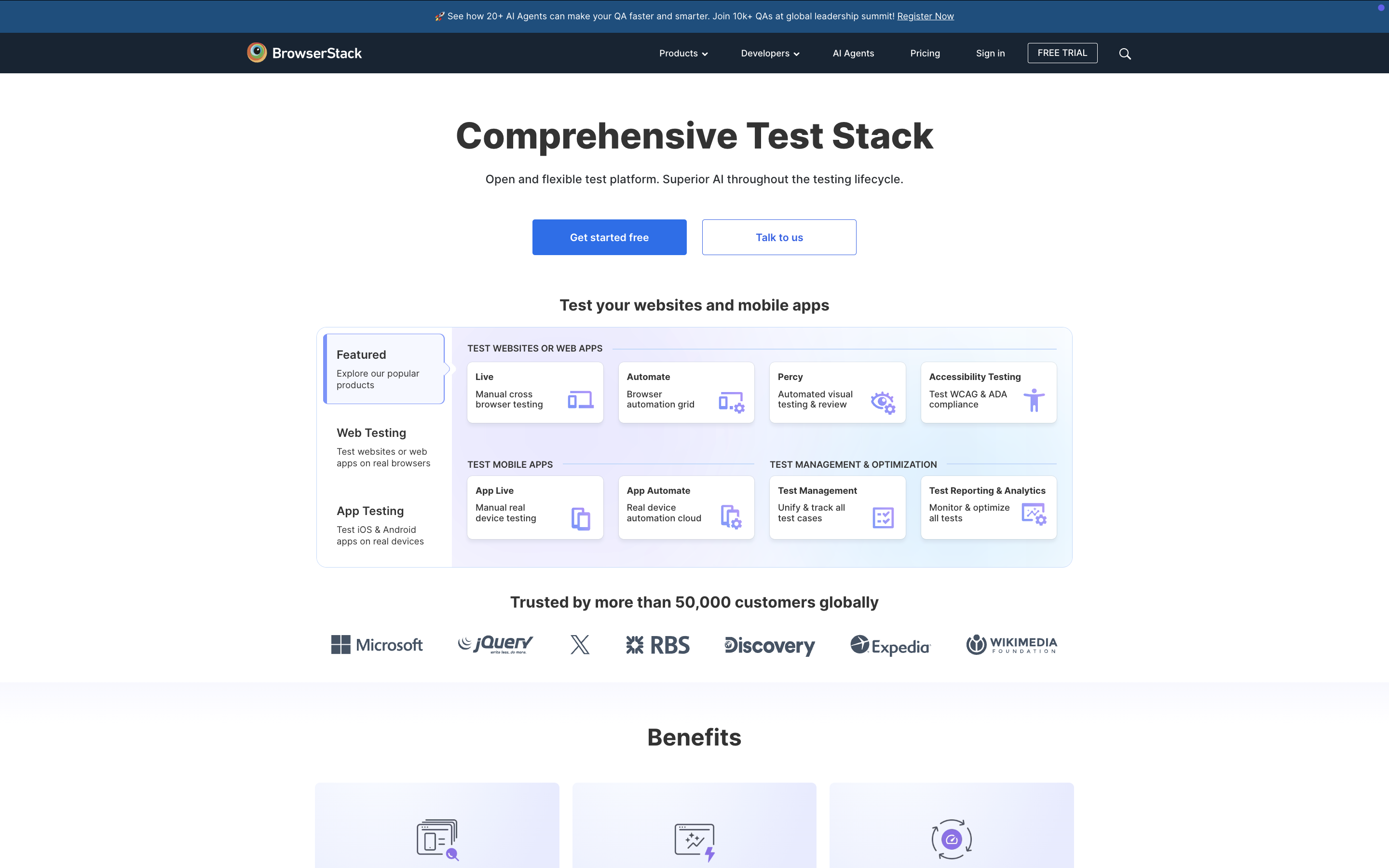 BrowserStack dashboard screenshot