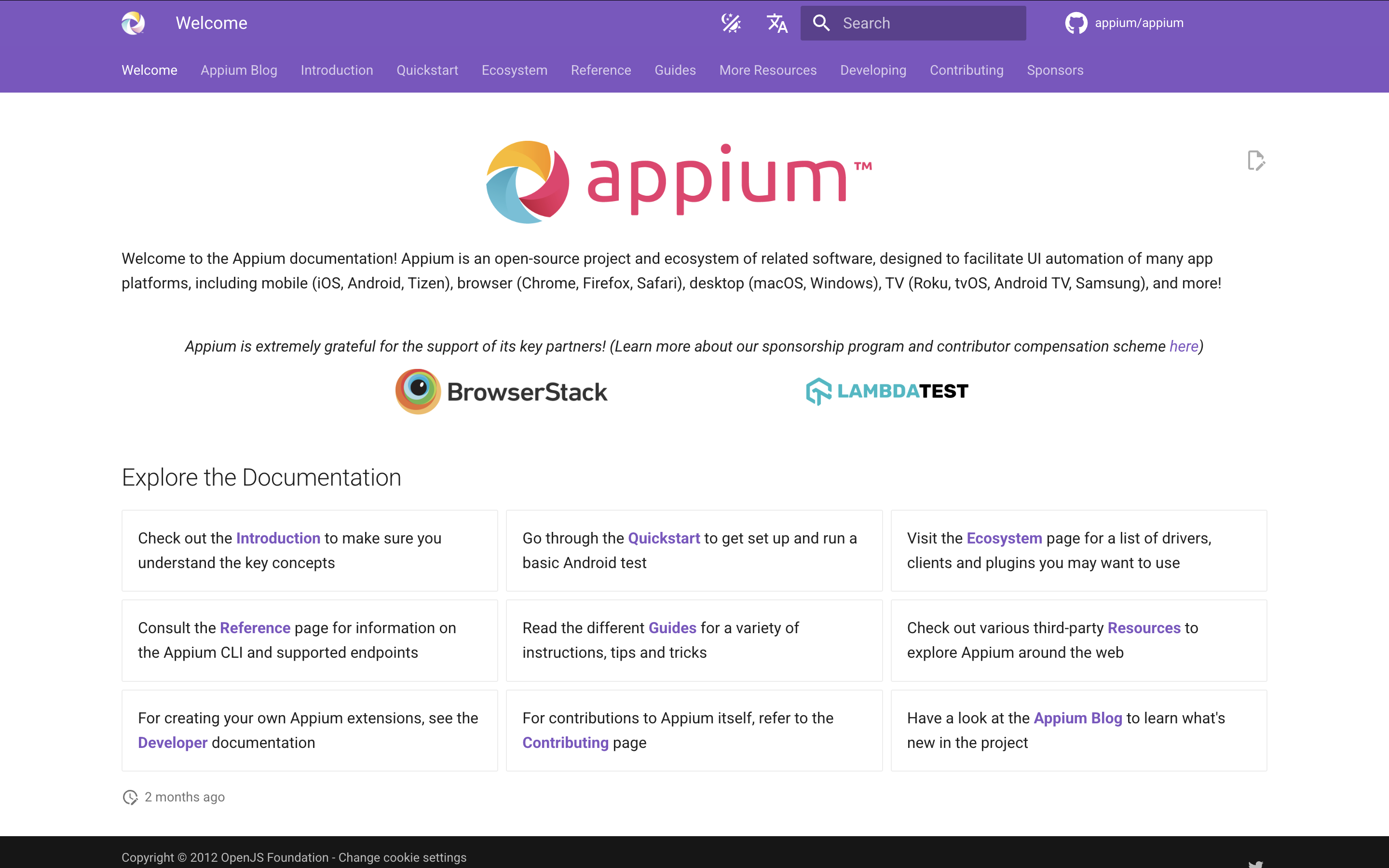 Appium interface screenshot