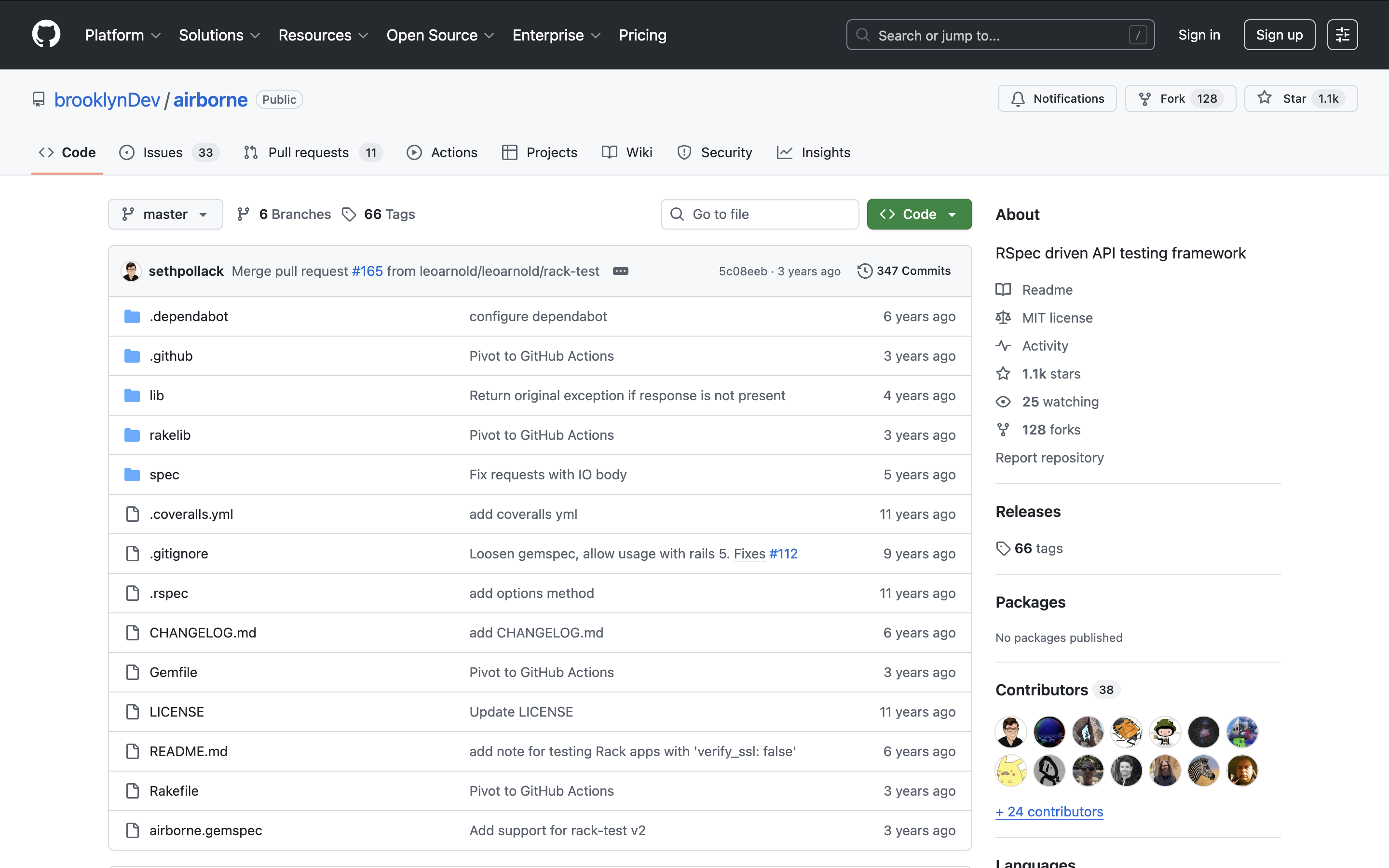 Airborne test example