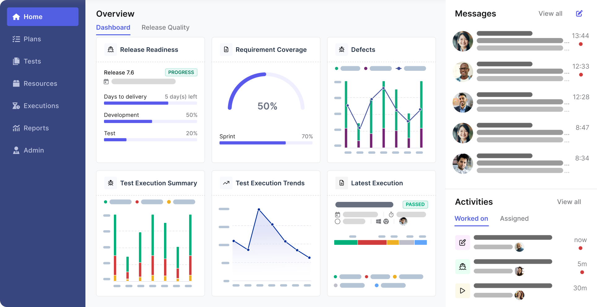 TestOps centralized test execution dashboard